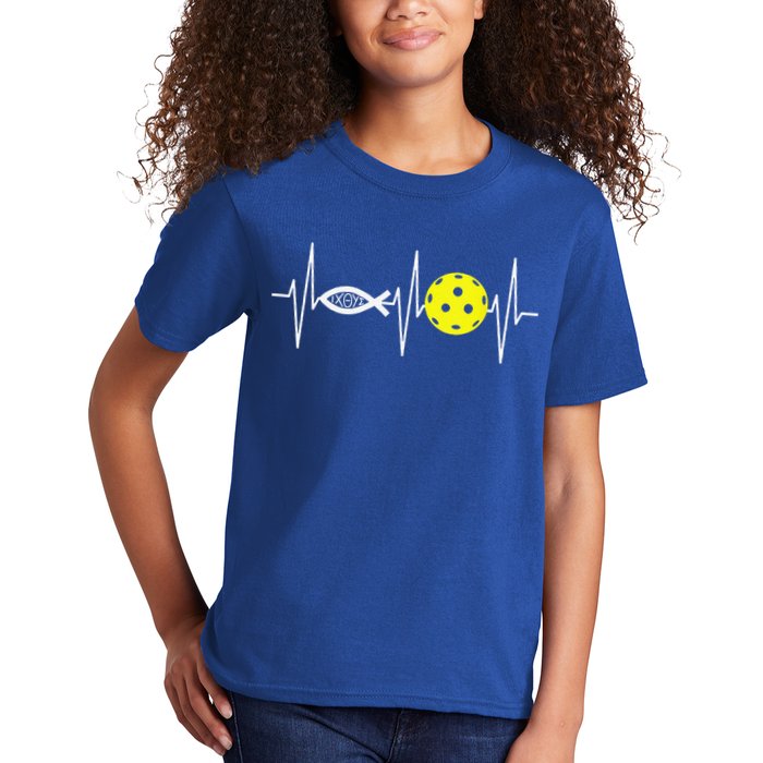 Christian Pickleball Player Ichthys Jesus Fish Symbol Kids T-Shirt