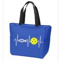 Christian Pickleball Player Ichthys Jesus Fish Symbol Zip Tote Bag