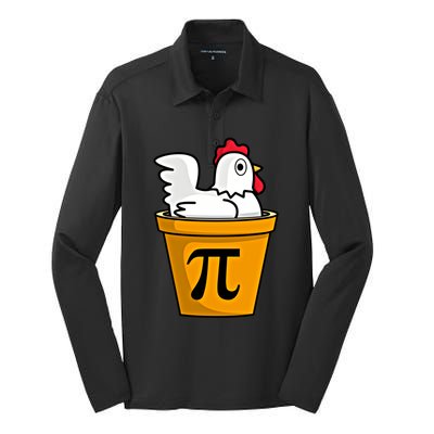 Chicken Pot Pie Funny Math Pun Chicken Pot Pie Gift Silk Touch Performance Long Sleeve Polo