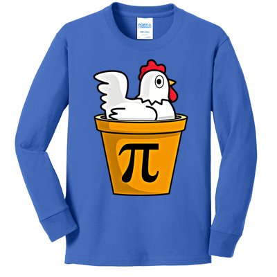 Chicken Pot Pie Funny Math Pun Chicken Pot Pie Gift Kids Long Sleeve Shirt