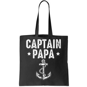 Captain Papa Pontoon Gift Lake Sailor Fishing Boating Tote Bag