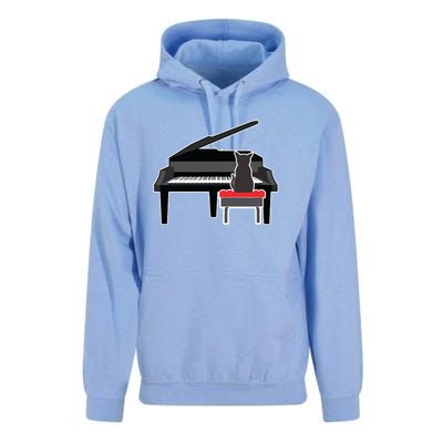 Cat Playing Piano Music Lover Funny Unisex Surf Hoodie