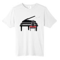 Cat Playing Piano Music Lover Funny Tall Fusion ChromaSoft Performance T-Shirt