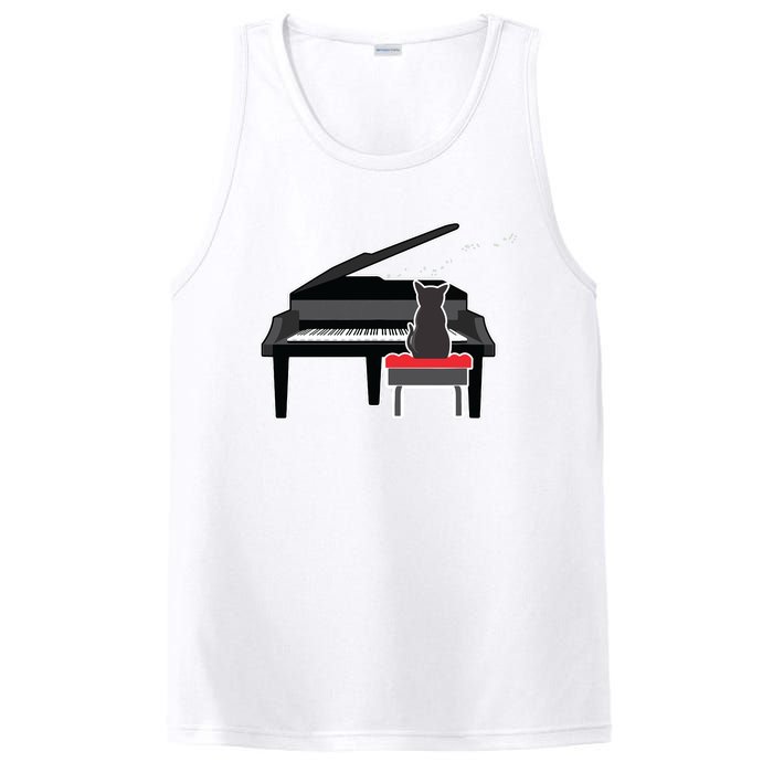 Cat Playing Piano Music Lover Funny PosiCharge Competitor Tank