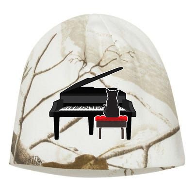 Cat Playing Piano Music Lover Funny Kati - Camo Knit Beanie