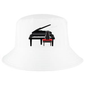 Cat Playing Piano Music Lover Funny Cool Comfort Performance Bucket Hat