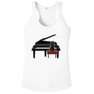 Cat Playing Piano Music Lover Funny Ladies PosiCharge Competitor Racerback Tank