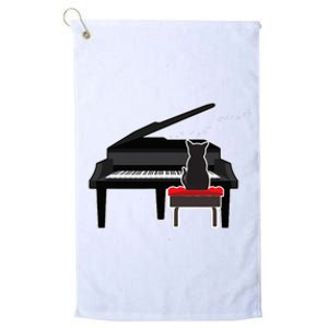 Cat Playing Piano Music Lover Funny Platinum Collection Golf Towel