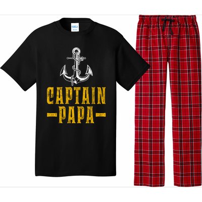 Captain Papa Pontoon Boat Owner Captain Sailors Boating Gift Pajama Set