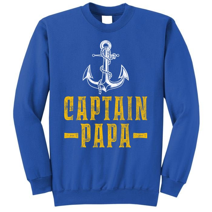 Captain Papa Pontoon Boat Owner Captain Sailors Boating Gift Sweatshirt