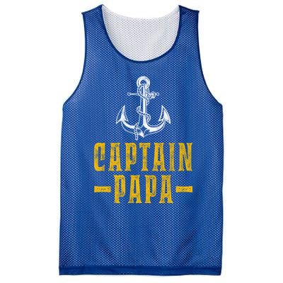 Captain Papa Pontoon Boat Owner Captain Sailors Boating Gift Mesh Reversible Basketball Jersey Tank