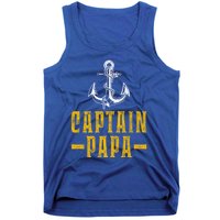 Captain Papa Pontoon Boat Owner Captain Sailors Boating Gift Tank Top