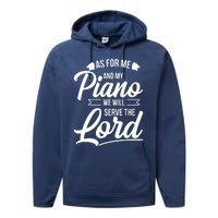 Christian Piano Player Design Serve The Lord Pianist Gift Performance Fleece Hoodie