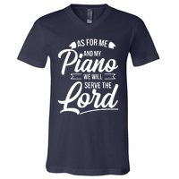 Christian Piano Player Design Serve The Lord Pianist Gift V-Neck T-Shirt