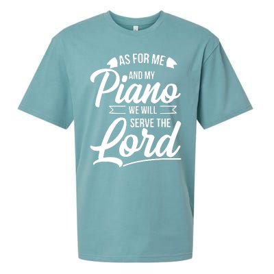 Christian Piano Player Design Serve The Lord Pianist Gift Sueded Cloud Jersey T-Shirt