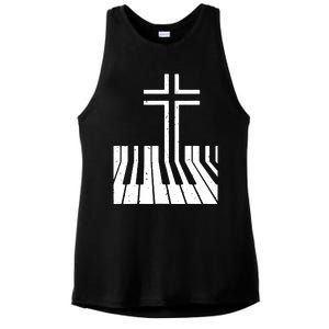 Christian Piano Player Gift Design Piano Teacher Keyboard Ladies PosiCharge Tri-Blend Wicking Tank