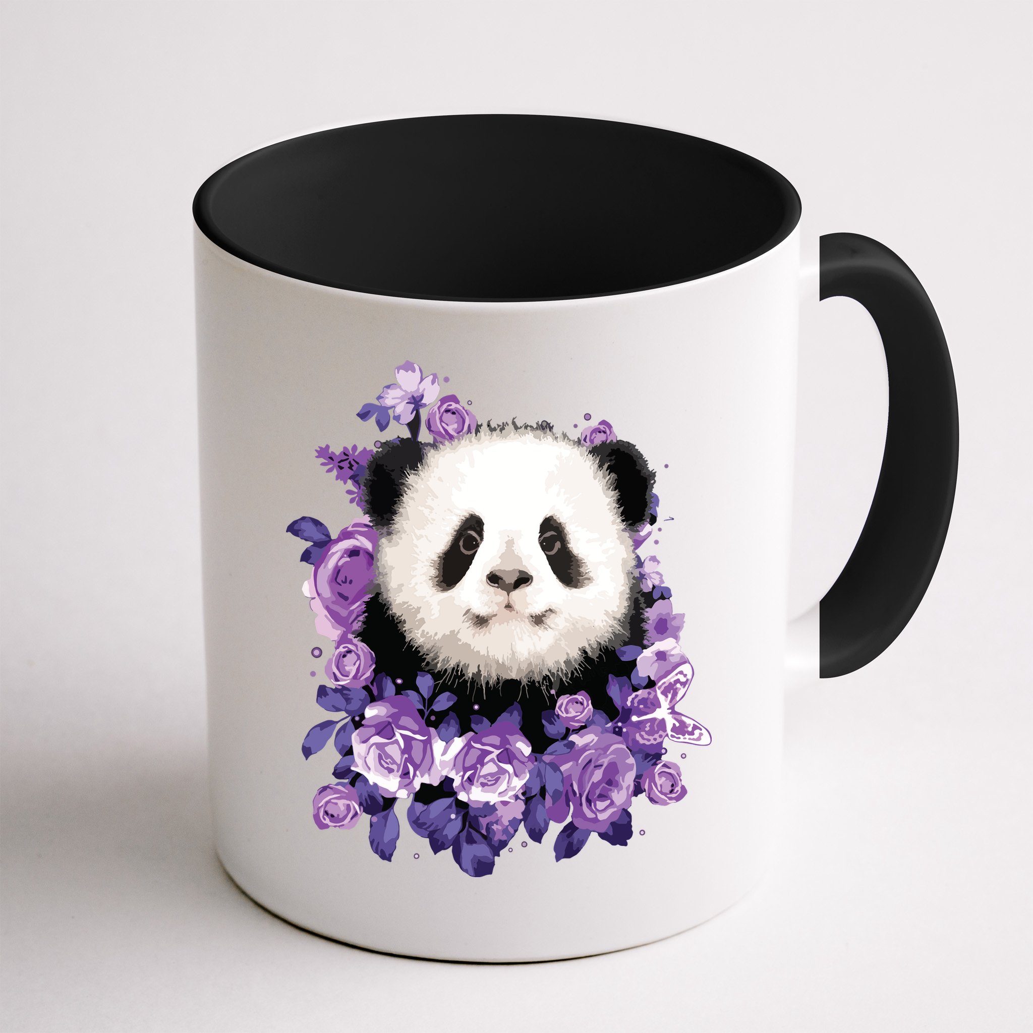 Cute Panda Purple Flowers Panda Lovers Gift Mug