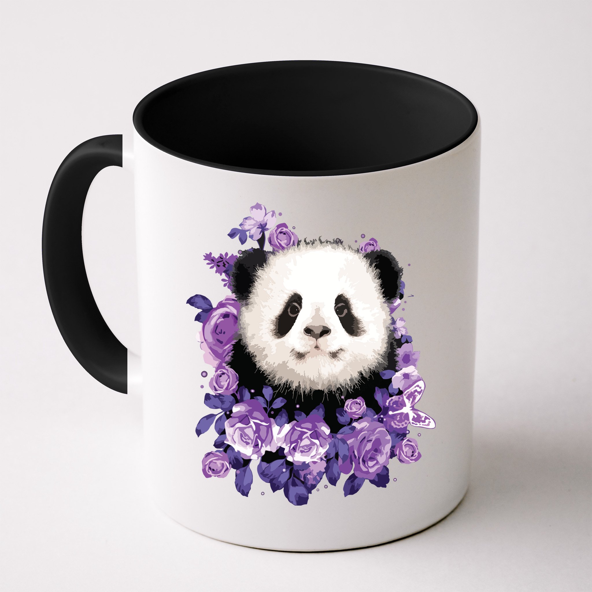 Cute Panda Purple Flowers Panda Lovers Gift Mug