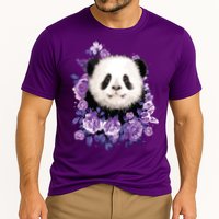 Cute Panda Purple Flowers Panda Lovers Gift Cooling Performance Crew T-Shirt