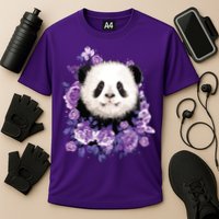 Cute Panda Purple Flowers Panda Lovers Gift Cooling Performance Crew T-Shirt