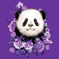 Cute Panda Purple Flowers Panda Lovers Gift Cooling Performance Crew T-Shirt