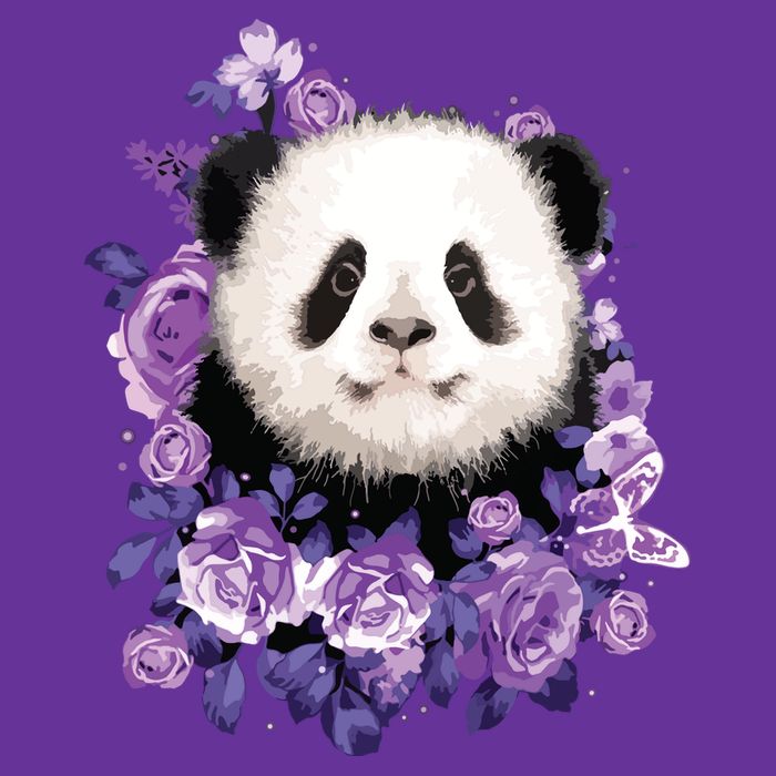 Cute Panda Purple Flowers Panda Lovers Gift Cooling Performance Crew T-Shirt