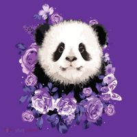 Cute Panda Purple Flowers Panda Lovers Gift Tall T-Shirt