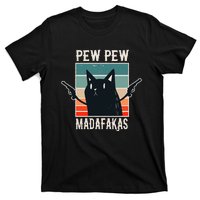 Cat Pew Pew Madafakas Retro Vintage Gift T-Shirt