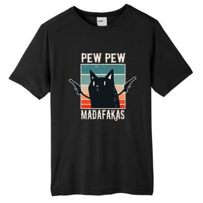 Cat Pew Pew Madafakas Retro Vintage Gift Tall Fusion ChromaSoft Performance T-Shirt