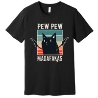 Cat Pew Pew Madafakas Retro Vintage Gift Premium T-Shirt