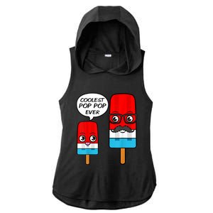 Coolest Pop Pop Ever Grandfather Popsicle Ice Cream Ladies PosiCharge Tri-Blend Wicking Draft Hoodie Tank