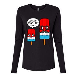 Coolest Pop Pop Ever Grandfather Popsicle Ice Cream Womens Cotton Relaxed Long Sleeve T-Shirt