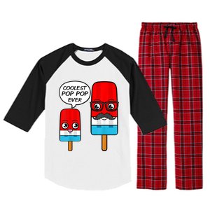 Coolest Pop Pop Ever Grandfather Popsicle Ice Cream Raglan Sleeve Pajama Set