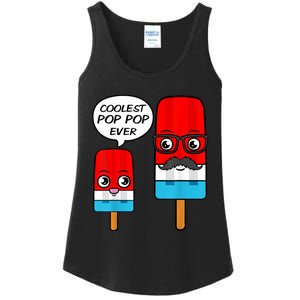 Coolest Pop Pop Ever Grandfather Popsicle Ice Cream Ladies Essential Tank