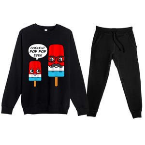 Coolest Pop Pop Ever Grandfather Popsicle Ice Cream Premium Crewneck Sweatsuit Set