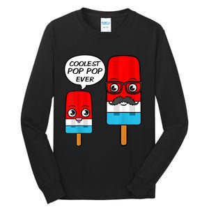 Coolest Pop Pop Ever Grandfather Popsicle Ice Cream Tall Long Sleeve T-Shirt