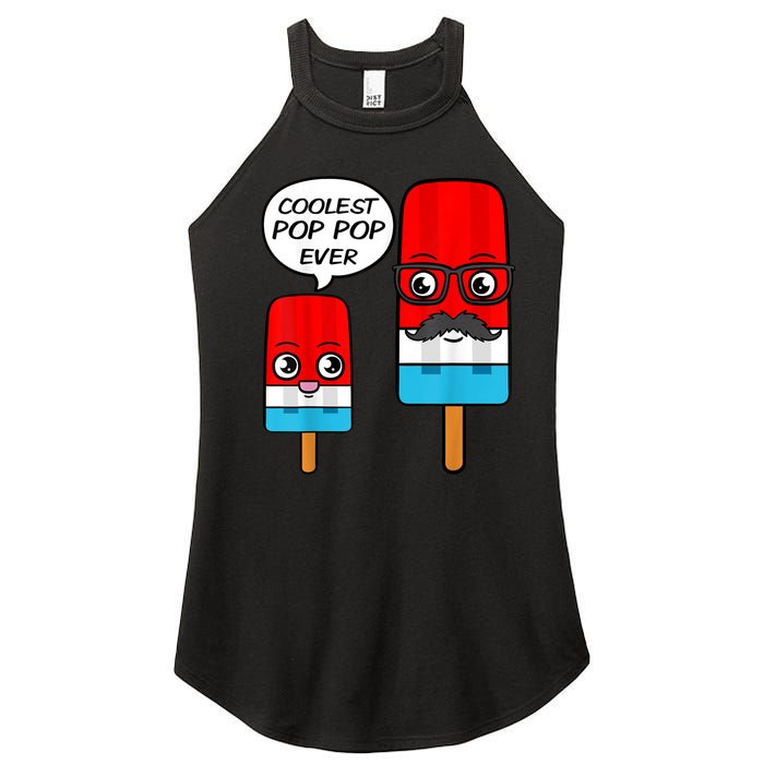 Coolest Pop Pop Ever Grandfather Popsicle Ice Cream Women's Perfect Tri Rocker Tank