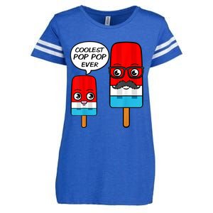 Coolest Pop Pop Ever Grandfather Popsicle Ice Cream Enza Ladies Jersey Football T-Shirt