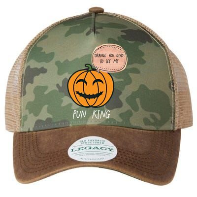 Carved Pumpkin Pun King Funny Halloween Pun Joke Dad Joke Gift Legacy Tie Dye Trucker Hat