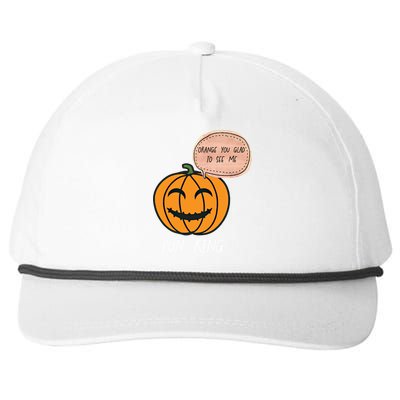 Carved Pumpkin Pun King Funny Halloween Pun Joke Dad Joke Gift Snapback Five-Panel Rope Hat