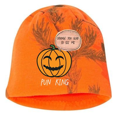 Carved Pumpkin Pun King Funny Halloween Pun Joke Dad Joke Gift Kati - Camo Knit Beanie