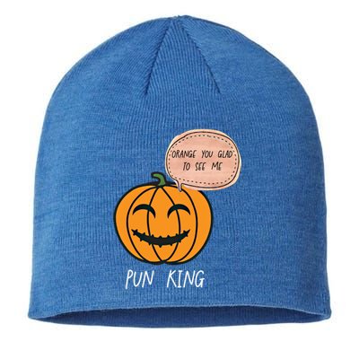 Carved Pumpkin Pun King Funny Halloween Pun Joke Dad Joke Gift Sustainable Beanie