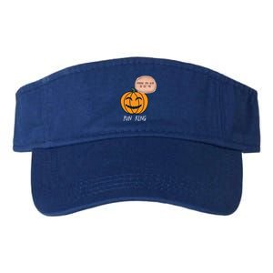 Carved Pumpkin Pun King Funny Halloween Pun Joke Dad Joke Gift Valucap Bio-Washed Visor