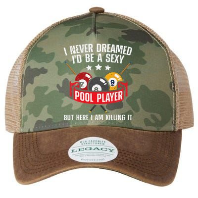 Cool Pool Player Design For Men Women Pool Billiards Player Legacy Tie Dye Trucker Hat