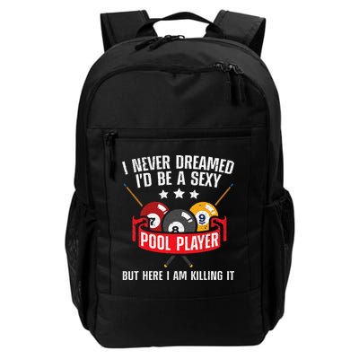 Cool Pool Player Design For Men Women Pool Billiards Player Daily Commute Backpack