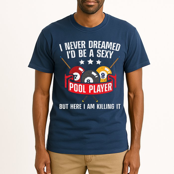 Cool Pool Player Design For Men Women Pool Billiards Player Tall T-Shirt