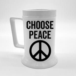 Choose Peace Peaceful Happiness Peace Sign Message Of Love Gift Beer Stein