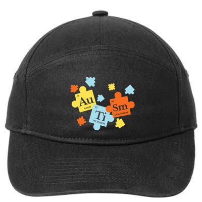 Colorful Puzzle Periodic Table Elets Autism Awareness Cool Gift 7-Panel Snapback Hat
