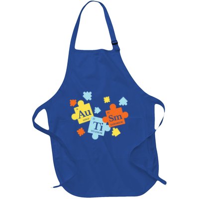 Colorful Puzzle Periodic Table Elets Autism Awareness Cool Gift Full-Length Apron With Pockets