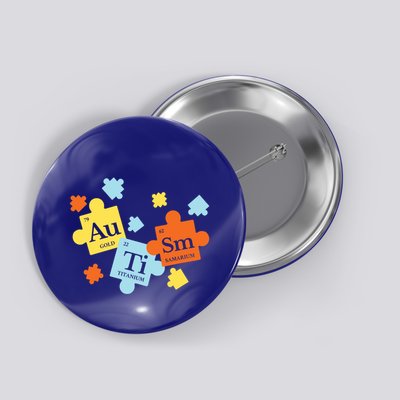 Colorful Puzzle Periodic Table Elets Autism Awareness Cool Gift Button